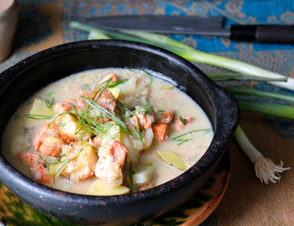 Paleo Salmon And Scallop Chowder Naked Cuisine